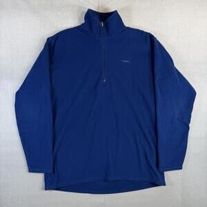 Vintage Patagonia Capilene 1/4 Zip Sweater Mens Large Blue Fleece USA Made 90s